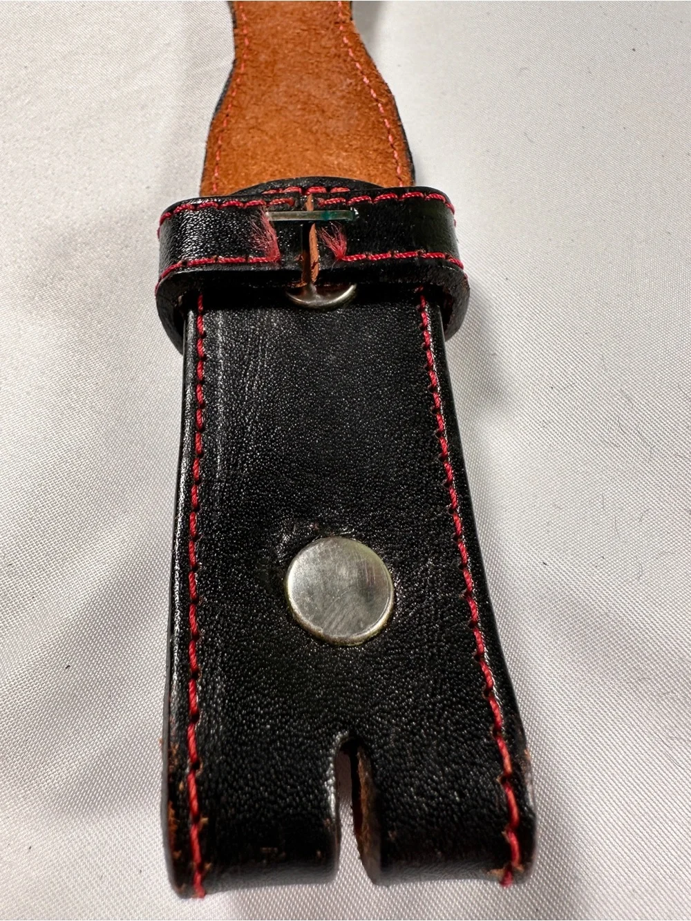 Black & Red Braided Leather Men’s Wrist Cuff with Silver Accent